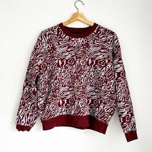 Madewell Cropped Sweatshirt Size Small S 100% Cotton Sweater